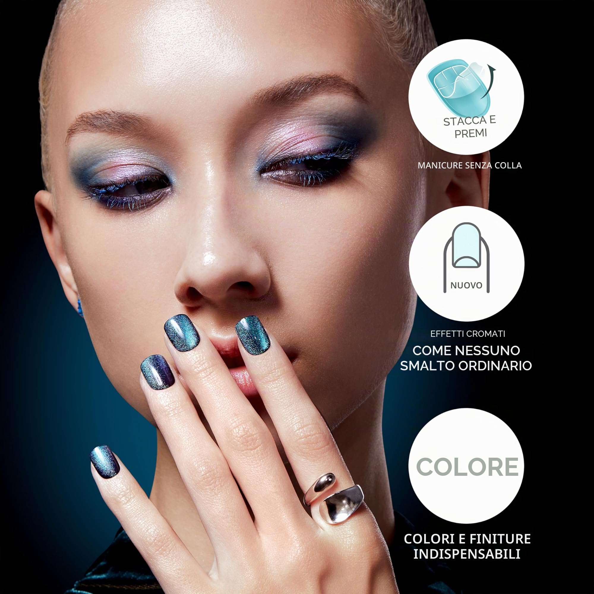 KISS ImPRESS Color FX - Pop Star, unghie finte a pressione, confezione da 30 pezzi, senza bisogno di colla