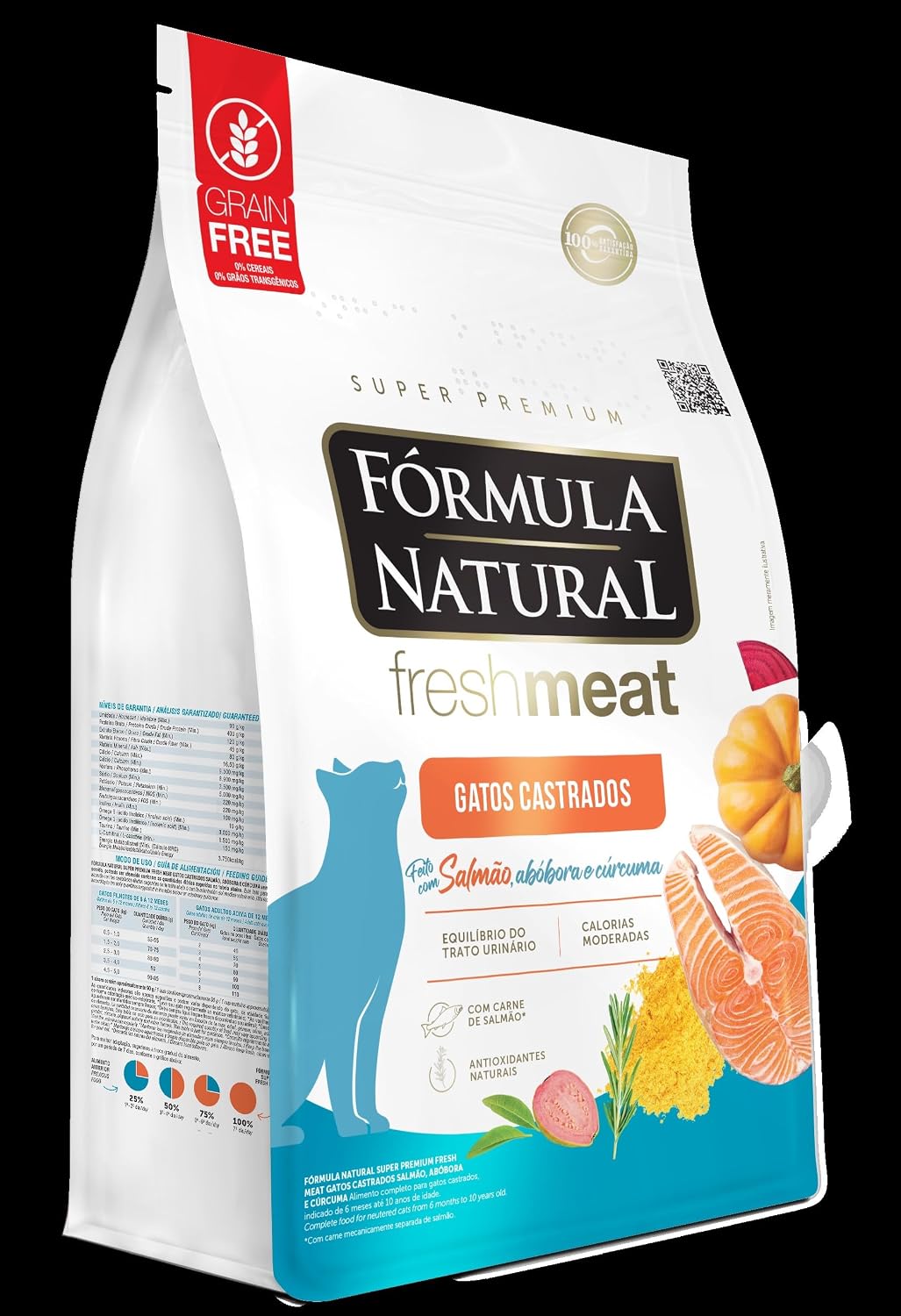 Fórmula Natural Fresh Meat Ração Seca Para Gatos Castrados Sabor Salmão 1Kg