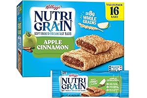 Nutri-Grain Soft Baked Breakfast Bars, Made with Whole Grains, Kids Snacks, Apple Cinnamon