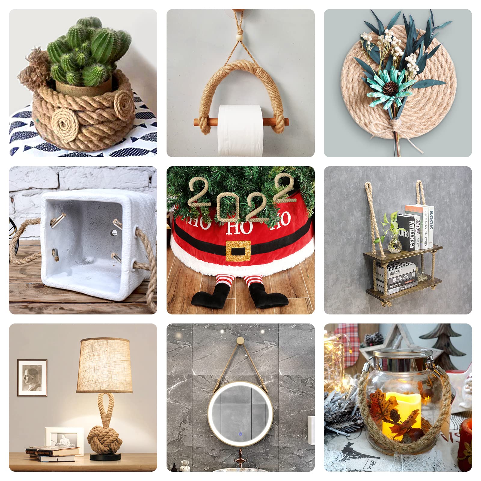 Cuerda de yute JANNO para decoración del hogar, jardinería, embalaje, fijación de barco, manualidades, manualidades, poste de rascado de gato
