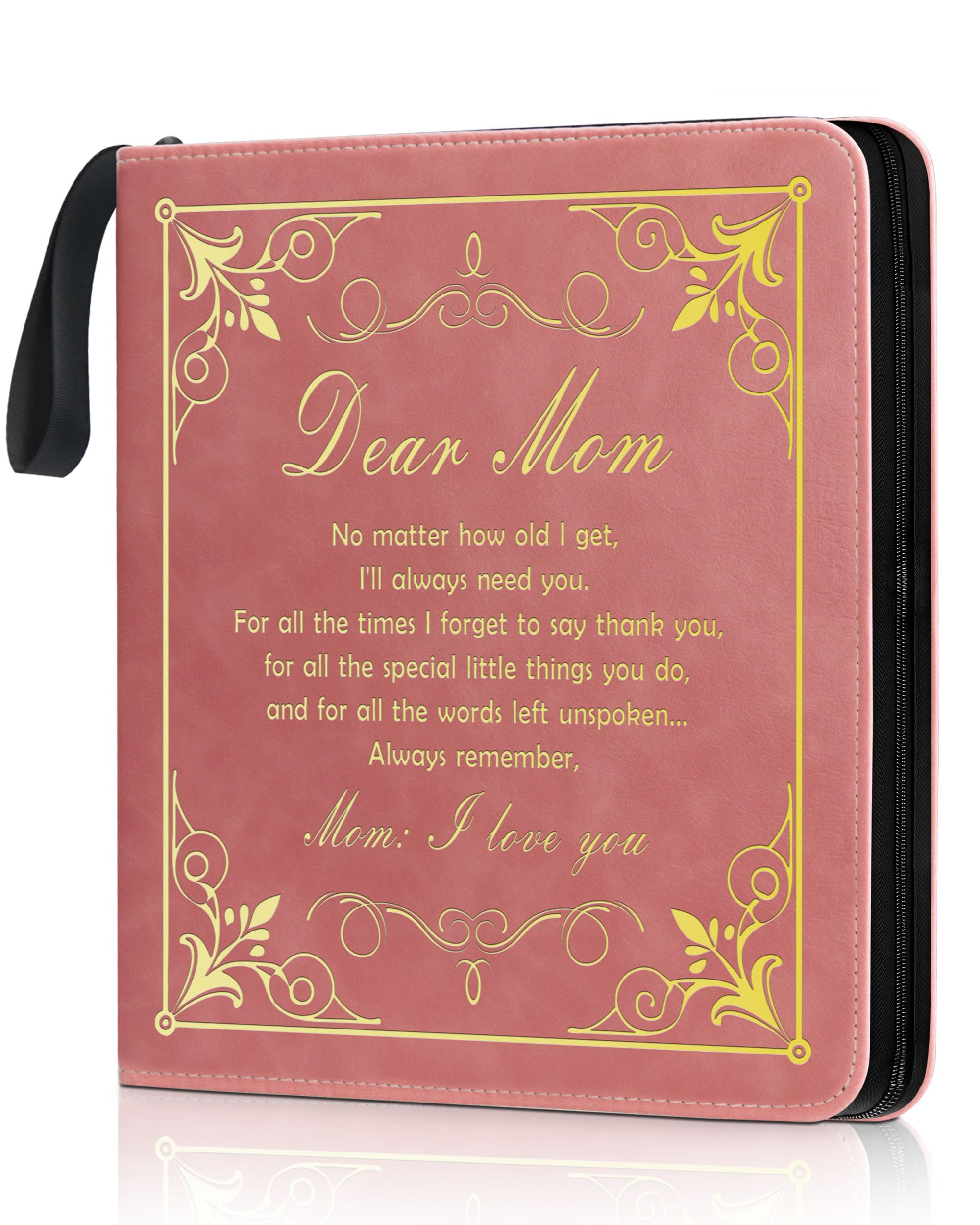 Photo 1 of ?Mother Leather Photo Album 4x6 100 Photos, Memory DIY Scrapbook with 25 Sheets and 20 Blank Kraft Sheets, Travel Souvenir Diary Photo Book for Mom from Daughter Son Mothers Day Gift