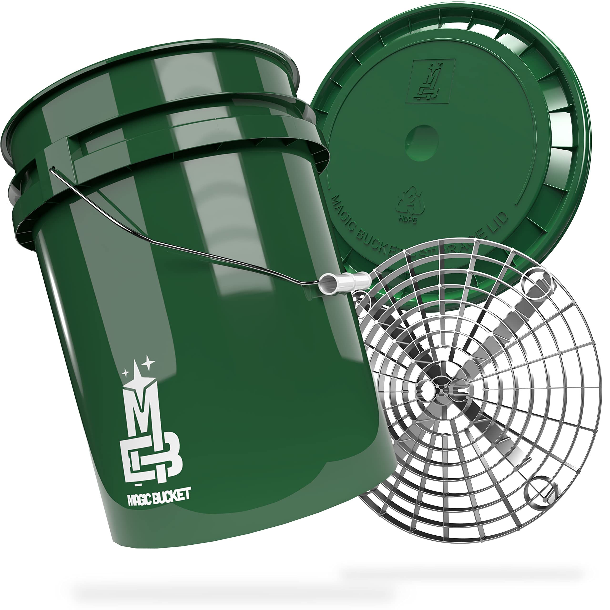Magic Bucket | Paquete de Lavado a Mano | Cubo de Lavado con Tapa de Cubo a Juego 5 US GALLONS Aprox. 20 litros | con Inserto de Cubo Grit Guard Colador de Suciedad | Set de Lavado