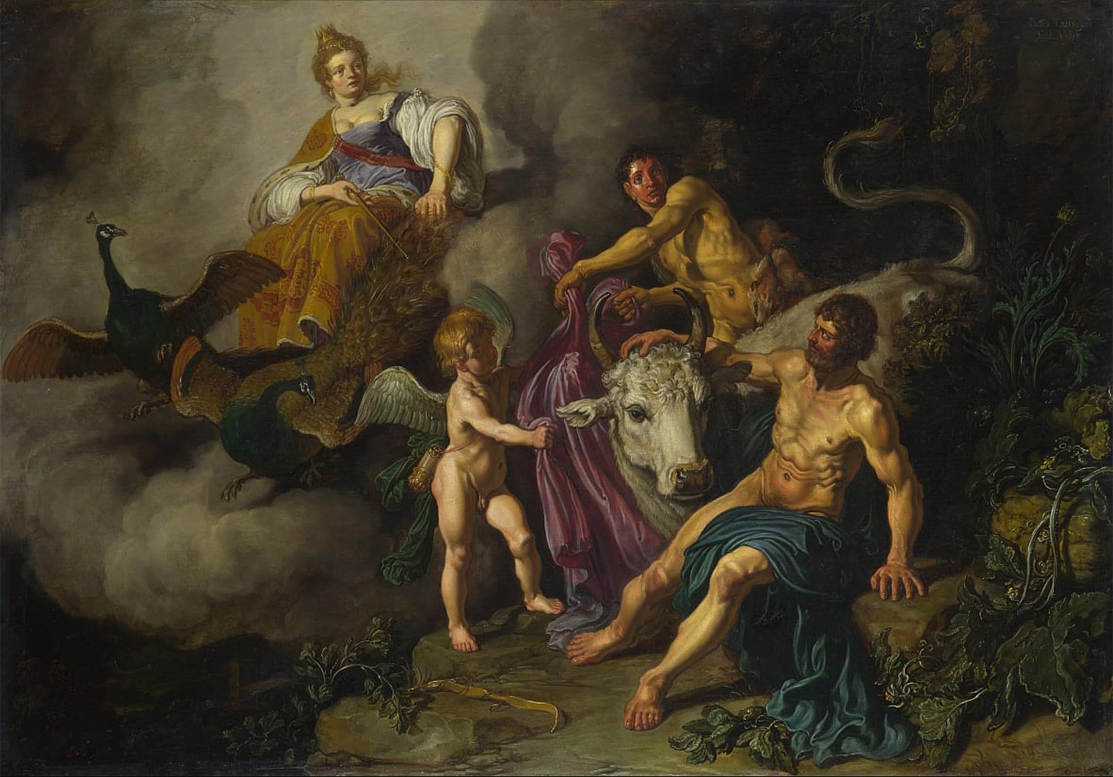 POSTERIIk Famous Modern Artwork Art Mural Juno Discovers Jupiter with Io by Pieter Lastman Oil Paintings Pictures for Home Decor 60x90cm