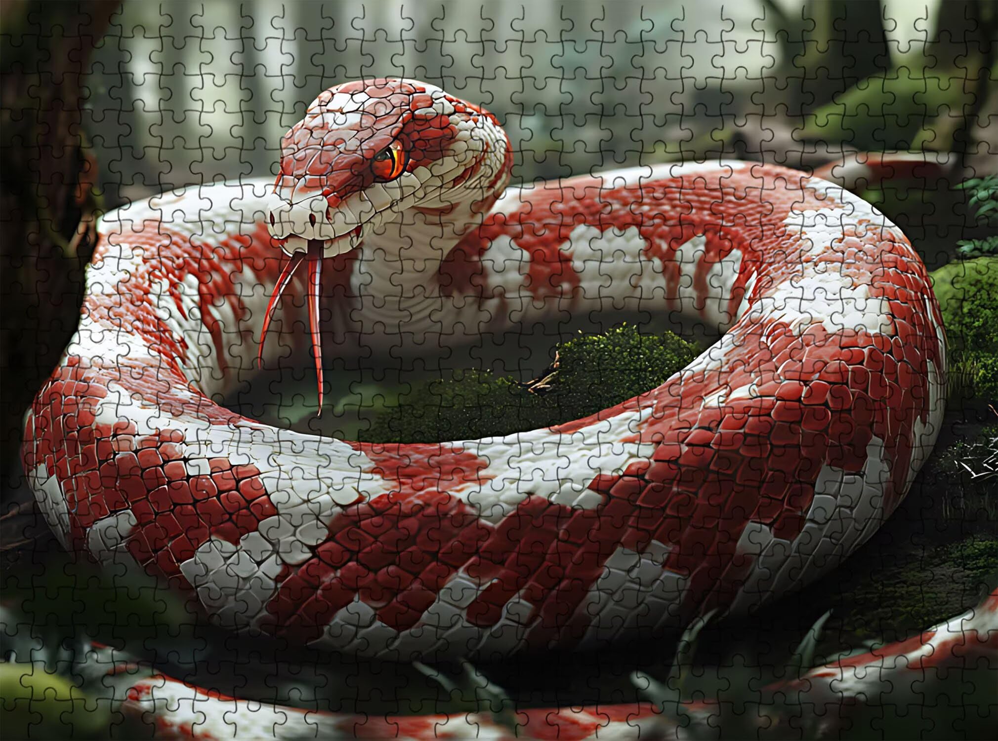 foresta serpente Puzzle 1500 Pezzi per Adulti, Puzzle in Legno - Collezione Classica con Poster Incluso - Sfida di Concentrazione e Passatempo Antistress, Gioco per Famiglia, 87 x 57 cm f0-858