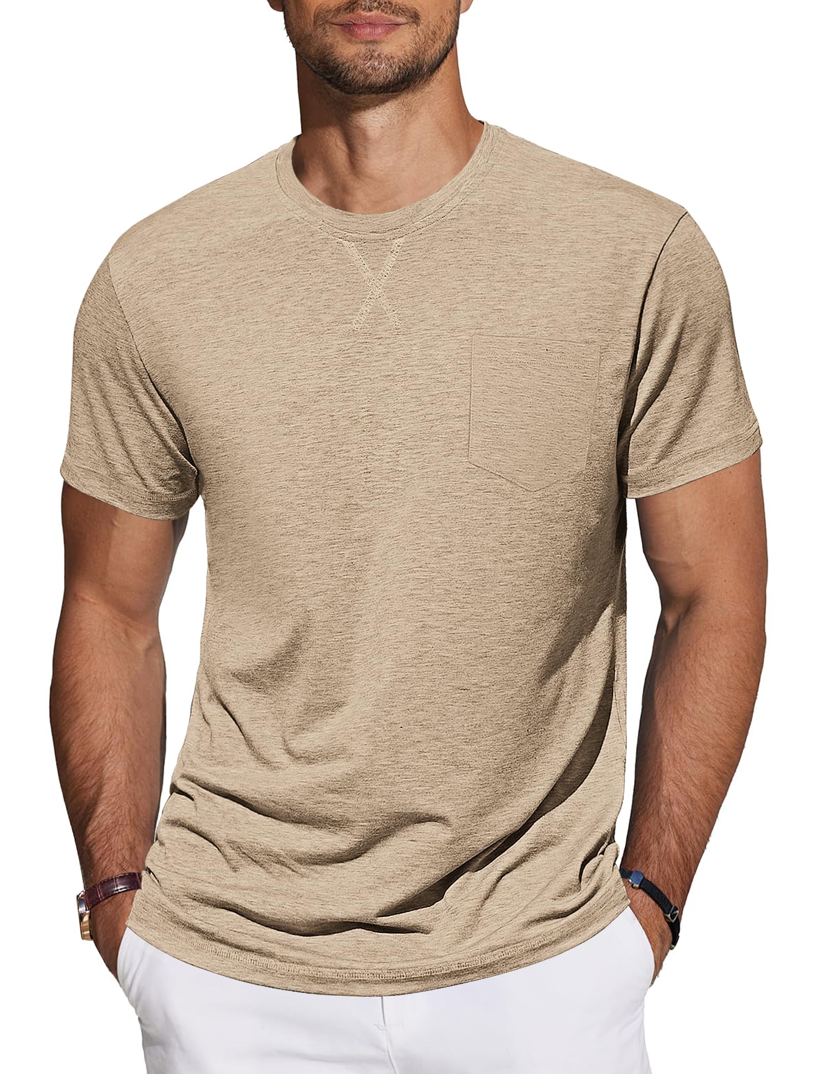 TARAINYA T-Shirt Herren Baumwolle Kurzarm Rundhals Einfarbig Shirts Männer Sommer M-4XL