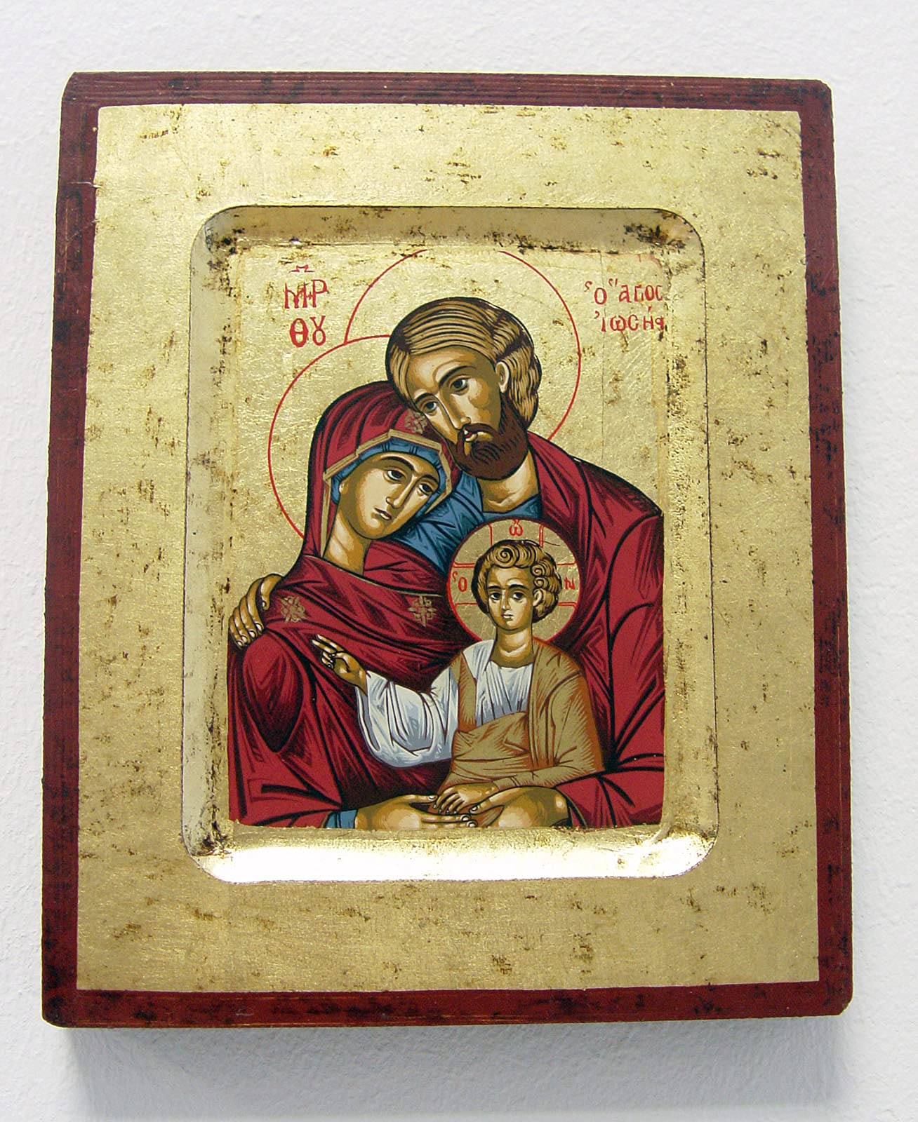 Siebdruck-Ikone Heilige Familie ca.16x13cm