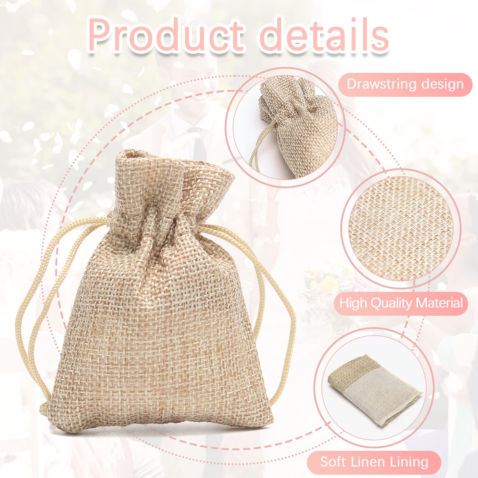 12 Sacchetti Di Iuta 20x30cm Con Coulisse - Per Regali, Matrimoni E Calendario Dell'Avvento - Foto 7