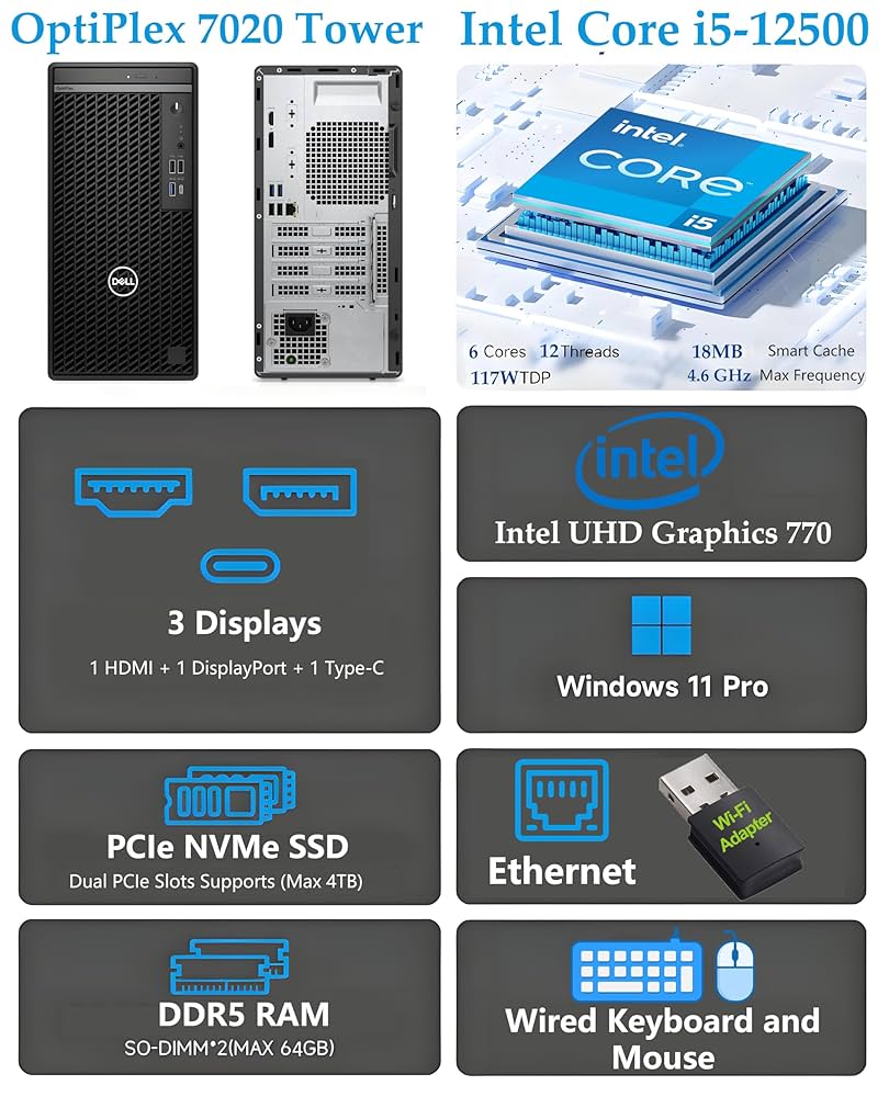 Amazon.com: Dell OptiPlex 7020 Tower Business Desktop