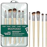 EcoTools Daily Defined Eye Brush Set 5pc - Eco-Friendly, Cruelty-Free Synthetic Brushes for Eyeshadow, Eyeliner, Liquid, Powder & Cream (4.7/5 Stars)