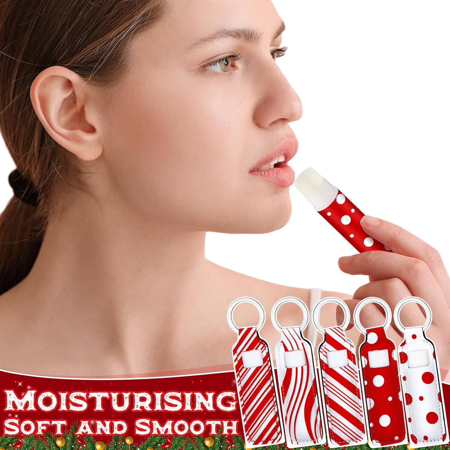 25 Set Easter Favors for Adults Lip Balm and Lipstick Holder, Easter Basket Stuffers Bulk Basket Fillers Bulk Gifts for Adults Women Coworkers Women Men Spring Goodie Bag(Xmas Color,50 Set)