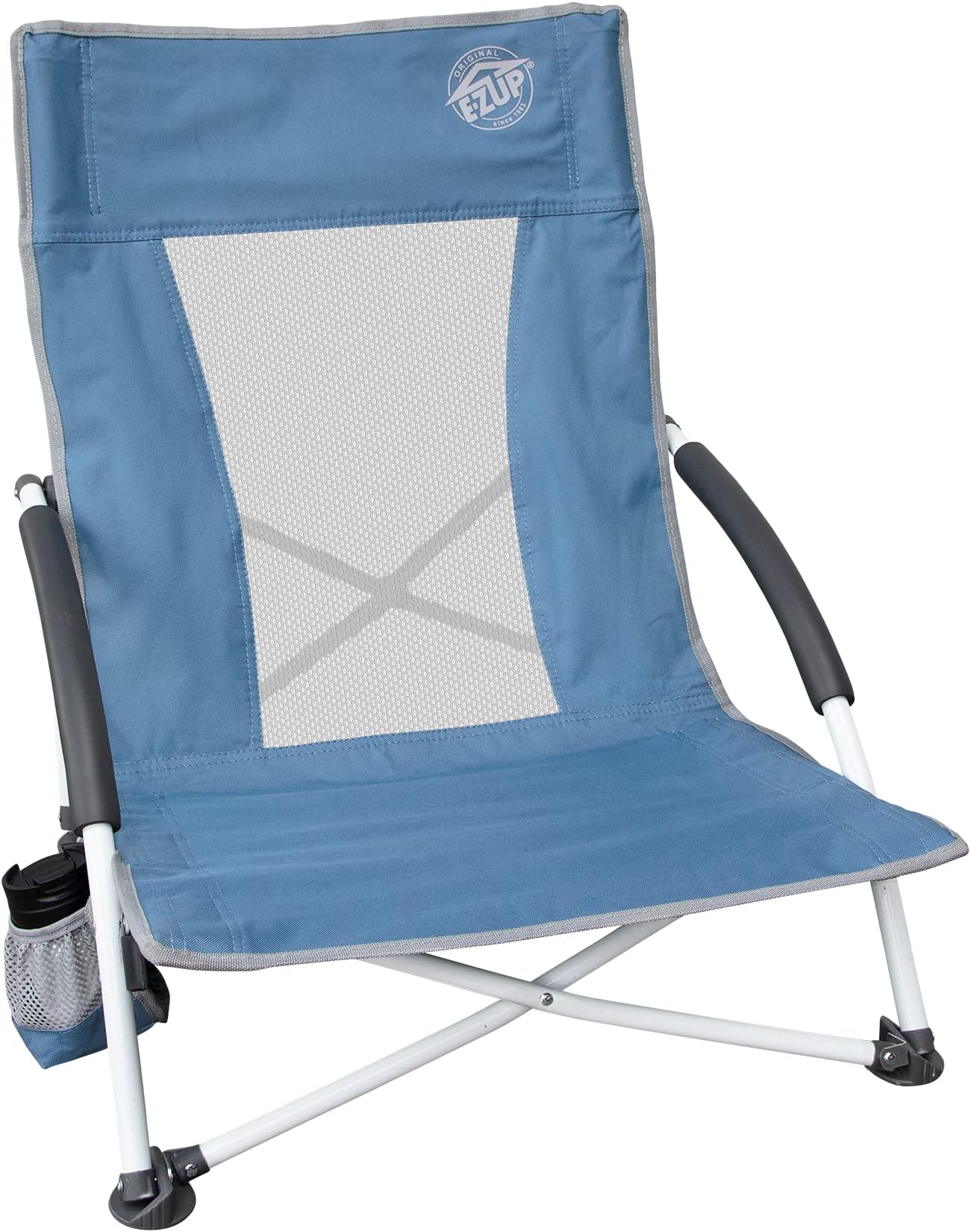 Low Sling Outdoor Folding Chair, Slate Blue
