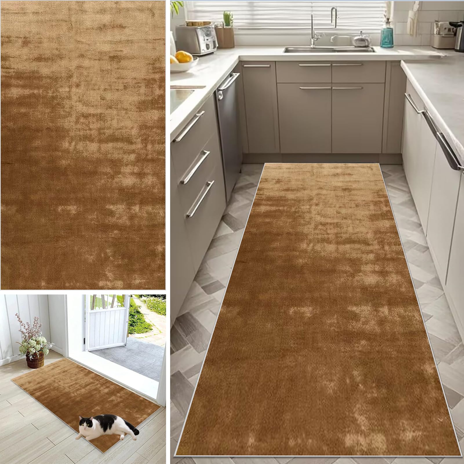 Tapis cuisine devant evier antidérapant 90x400 absorbant et lavable pour couloir