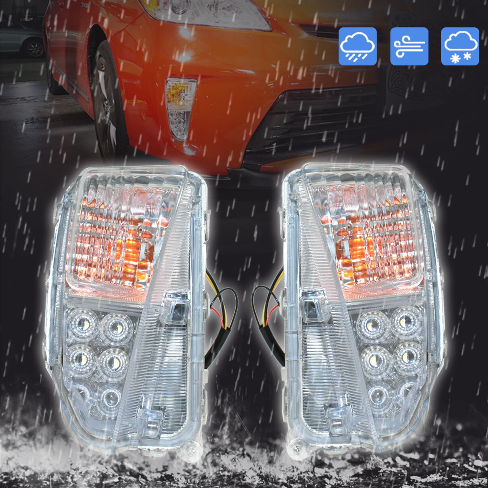Samochodowe światła przeciwmgielne dla Prius 2012 2013 2014 2015, przedni zderzak światła przeciwmgielne, zestaw przednich reflektorów z wiązką i przełącznikiem, 1 para-A