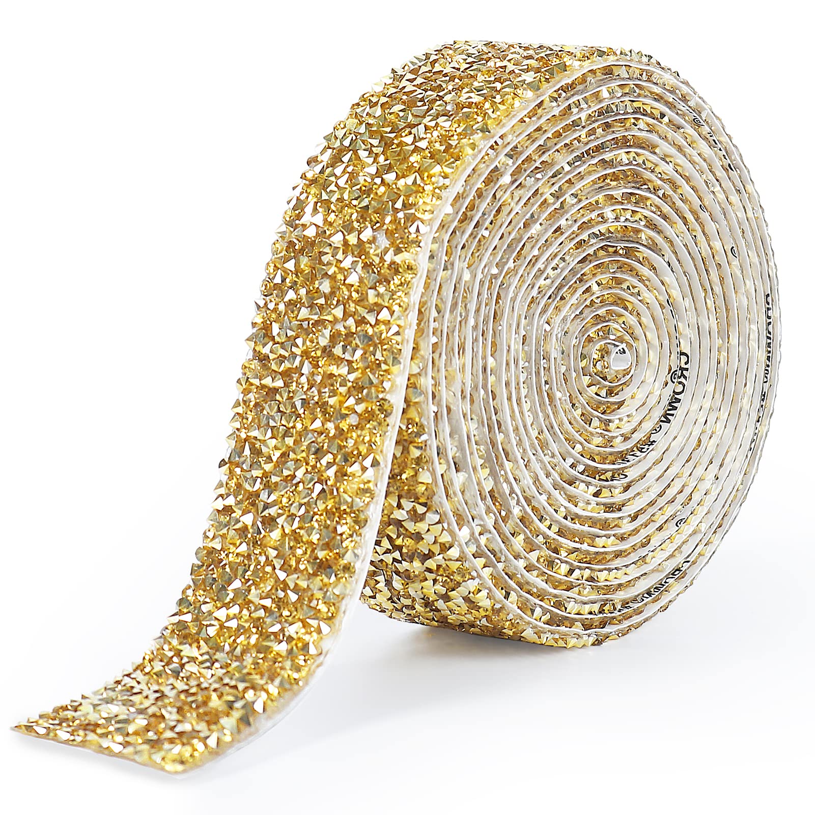 tenn well Selbstklebende Strassstreifen, 30 mm Harz-Strassband, Glitzerstreifen, Aufkleber, Strass-Klebeband für Handwerk, Spiegel, Kleiderschrank, Küche, Badezimmer, Dekoration (Gold)