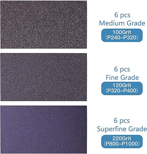 Miniatura 2 de Jamiikury - 18 esponjas de lijado de grano 100120220, bloques de lijado en seco húmedo lavable y reutilizable, esponja de papel de lija para muebles