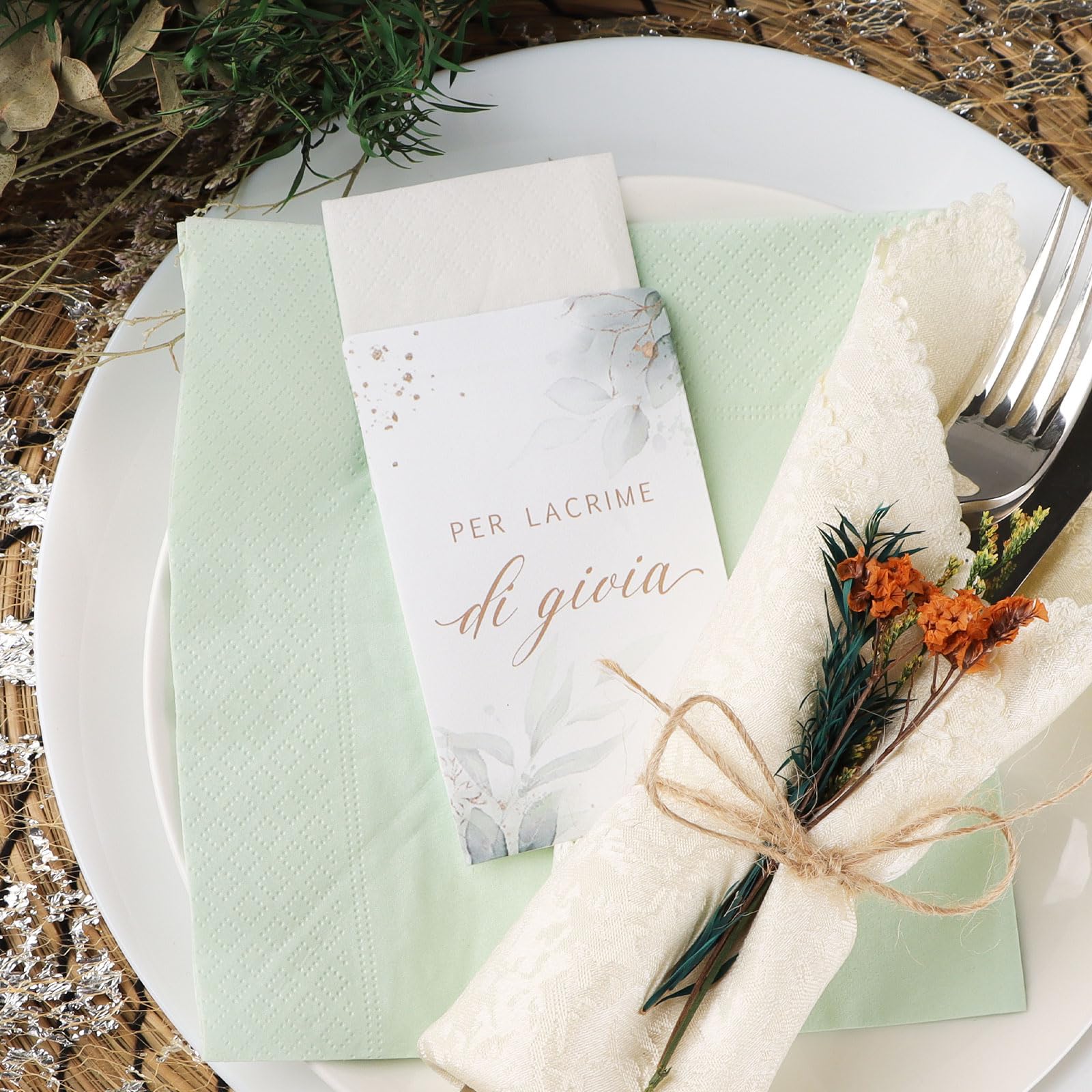 Set da 50 sacchetti bianchi in Carta Kraft , per bomboniere matrimonio