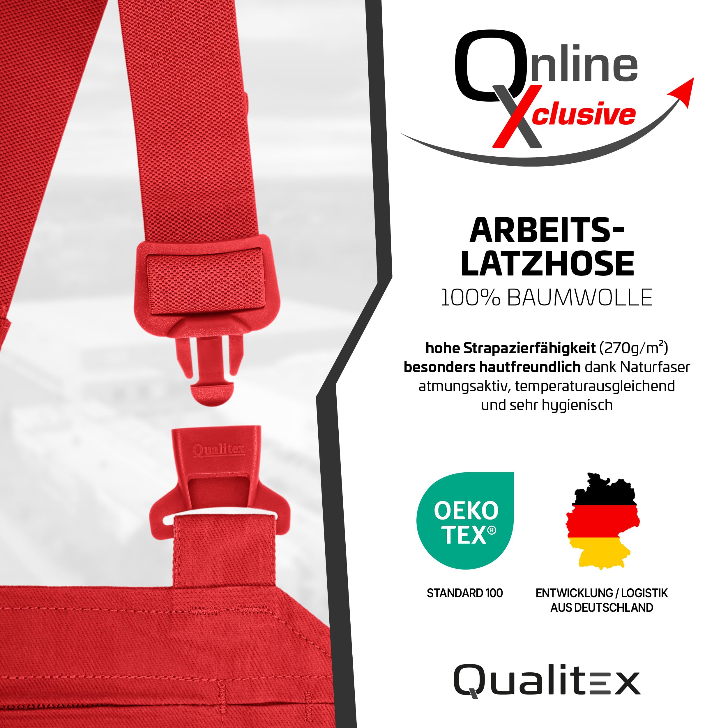 Qualitex Pantalón con Peto BW 270 - Negro/Gri