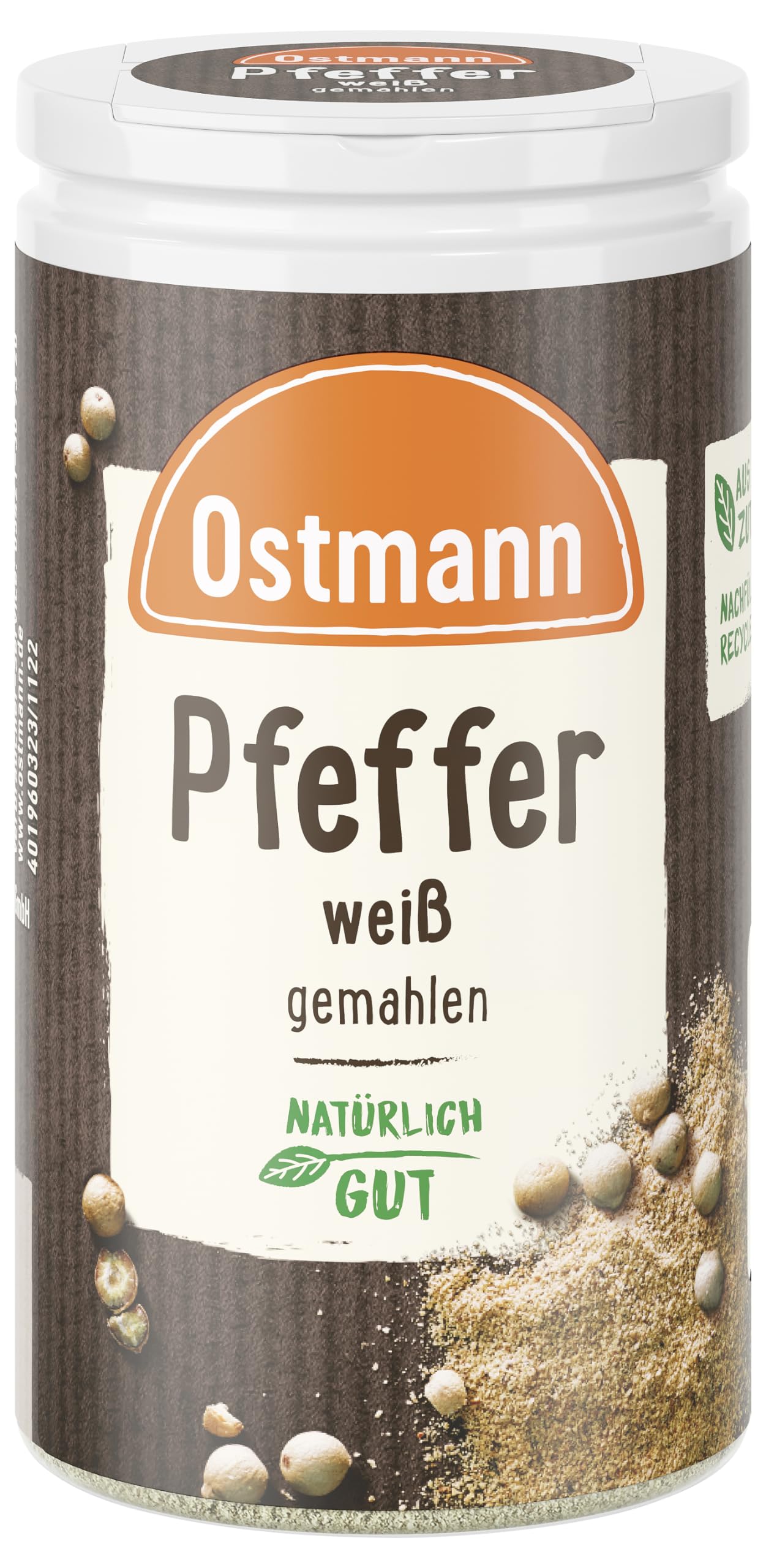 Ostmann Pfeffer weiß gemahlen, 45 g