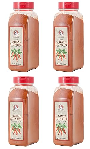 Polvo de pimienta roja de cayena molida, calidad de chefs, 1 libra (16 onzas), paquete de 3
