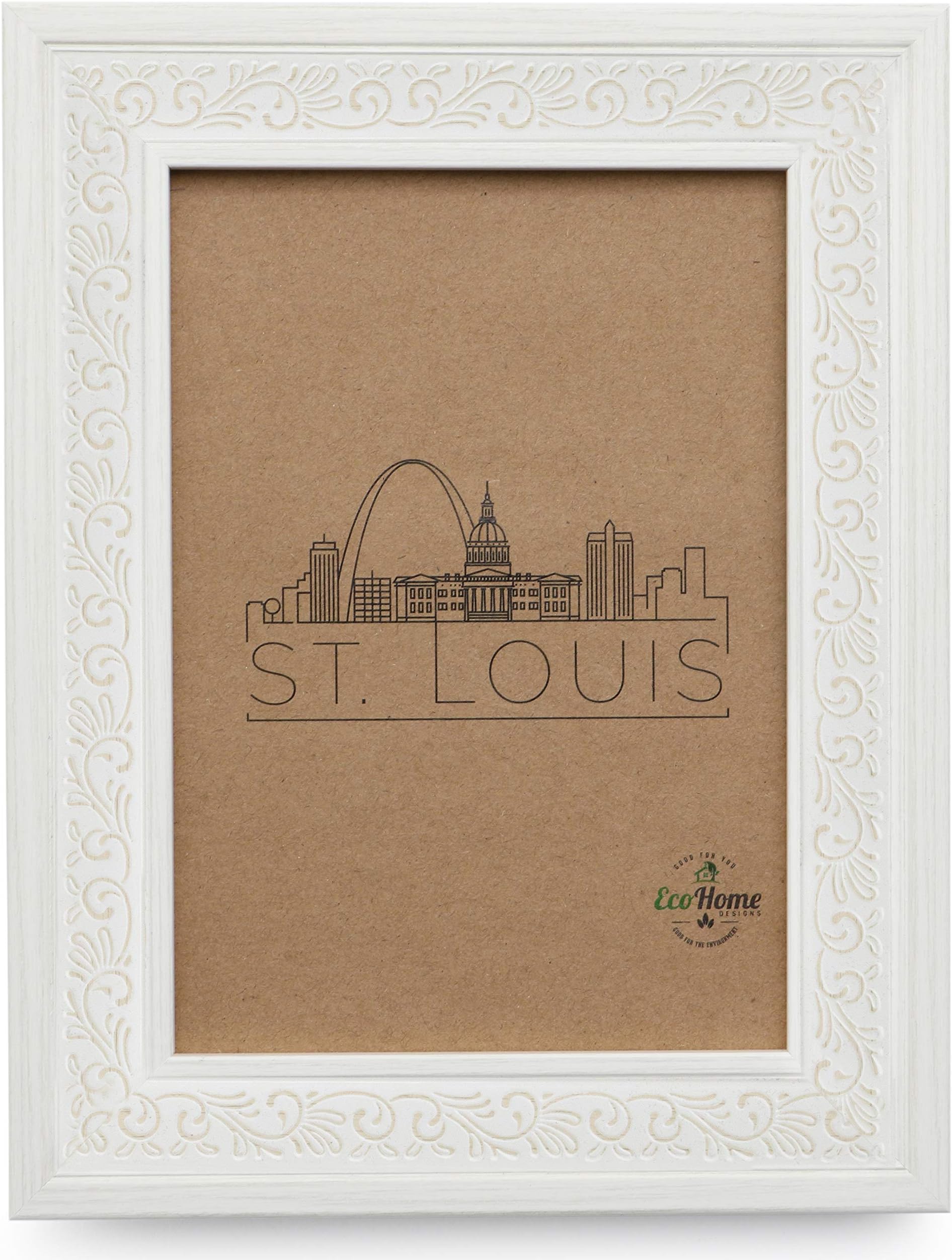 (4x6, White) - 4x6 Picture Frame Ornate White - Mount Desktop Display, Frames by EcoHome