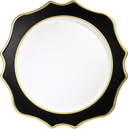 Miniatura 6 de OCCASIONS - Platos de 13 pulgadas festoneados de decoración, redondos, de acrílico