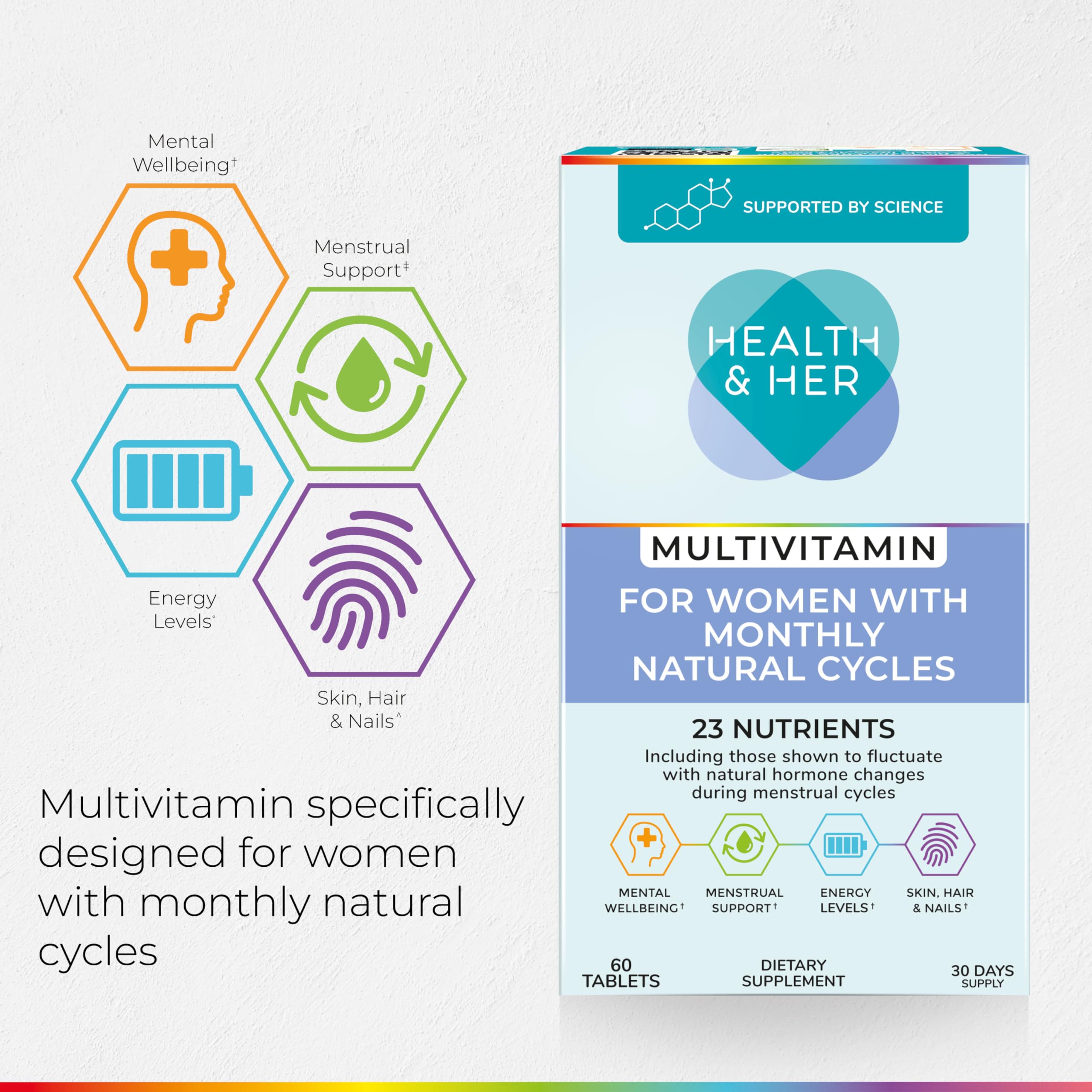 Health & Her Natural Cycles, Women's Multivitamin, Vegan, 30 Day Supply — Amazon image 5