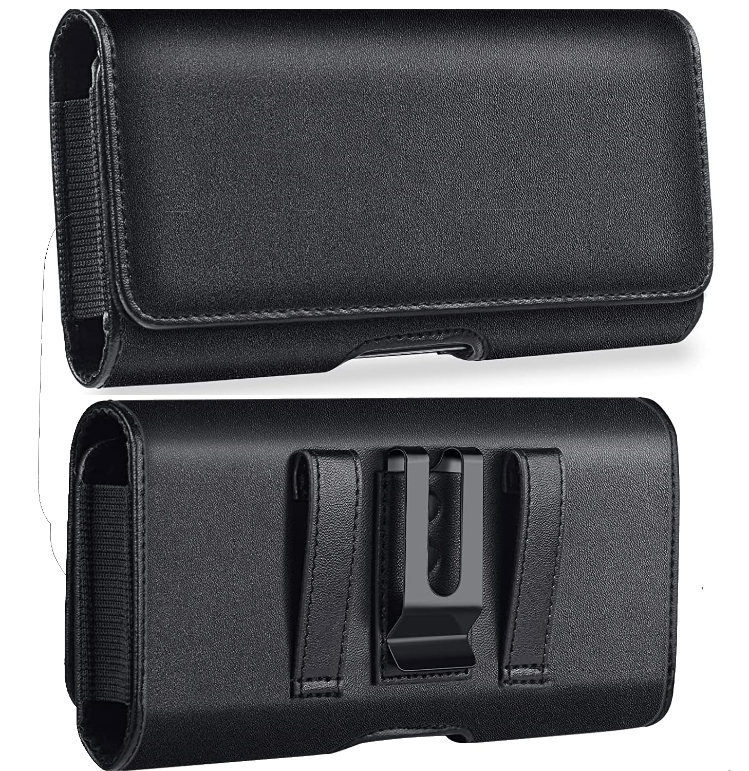 TDG Pu Leather Belt Pouch Holster for Apple iPhone Smartphones & Mobiles (Display 5.5 to 6.7 inches) (Black, 6.3)