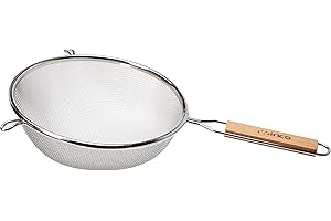 Winco Hand Held Strainer with Fine Mesh and 8-Inch Diameter