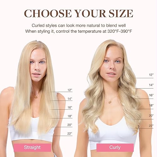 Miniatura 7 de GOO GOO Extensiones de cabello humano con alambre (añade 2 clips) ombré castaño medio con reflejos rubio dorado de 14 pulgadas, extensiones de