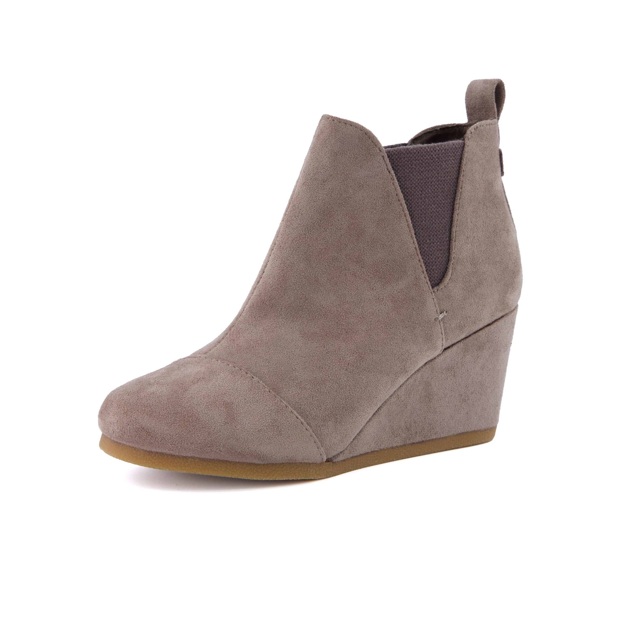 Dunes Women's Zoey Wedge Bootie, Soft Vegan Suede, Easy Slip-On Design, Memory Foam, Wide Widths Available