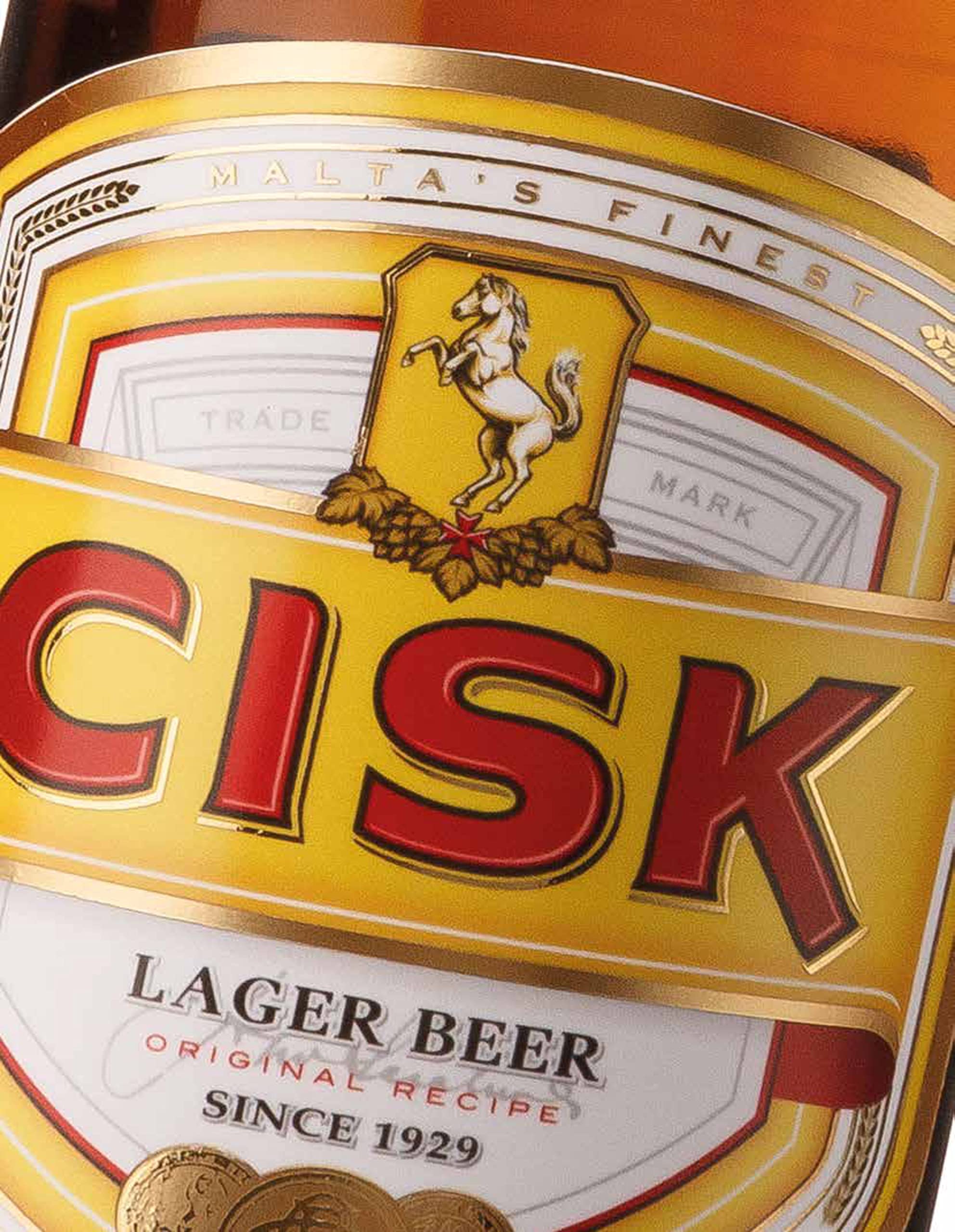 BigBazza Vintage Advertising Wall Tin Plaque 20x15cm - Pub Shed Bar Man Cave Home Bedroom Office Kitchen Gift Metal Sign - Retro Yellow Cisk Malta Holiday Beer Lager Maltese inspired label Bottle