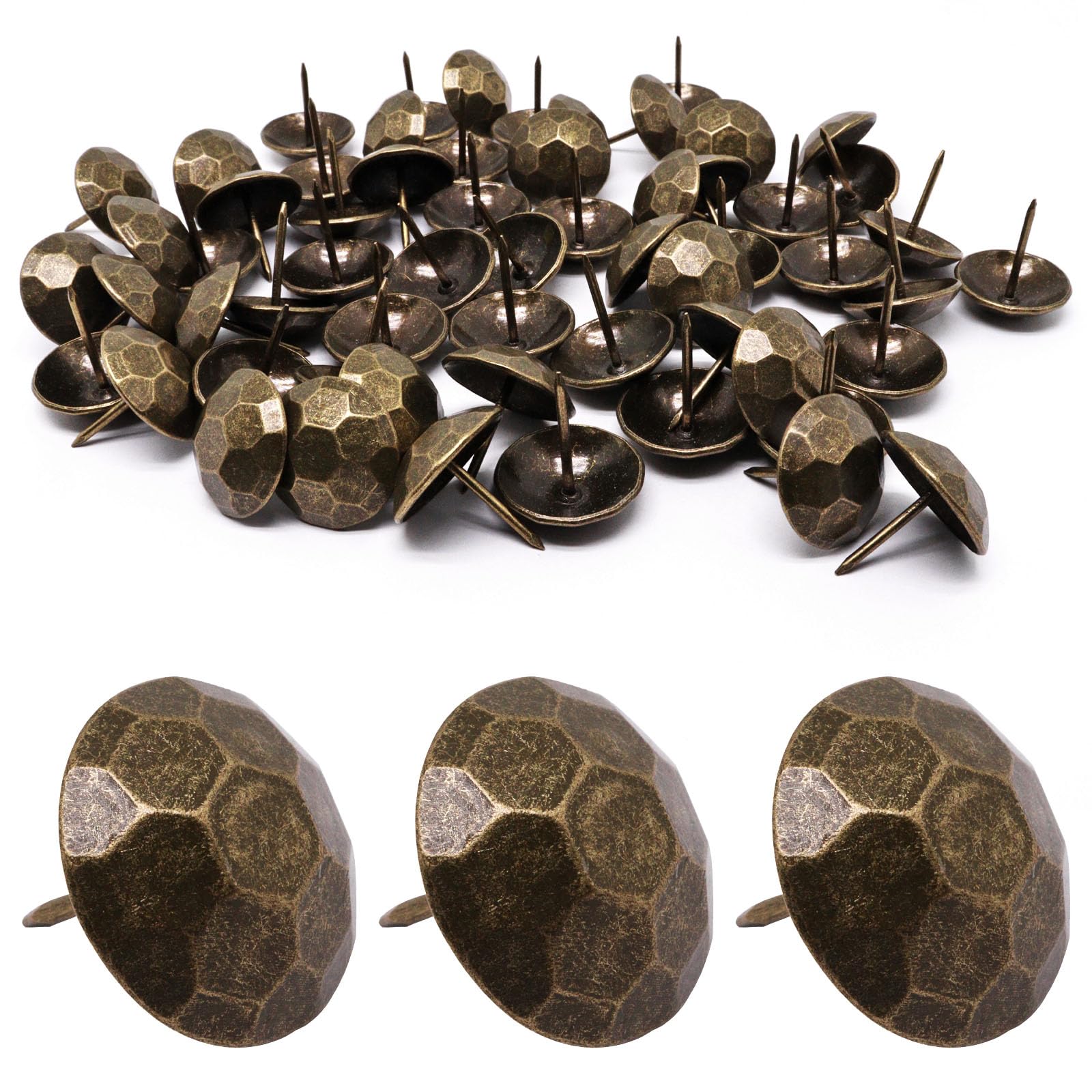 Vintage Upholstery Tacks - 100 Matte Black Decorative Nails -22 Vintage Upholstery Tacks - 100 Matte Black Decorative Nails -22