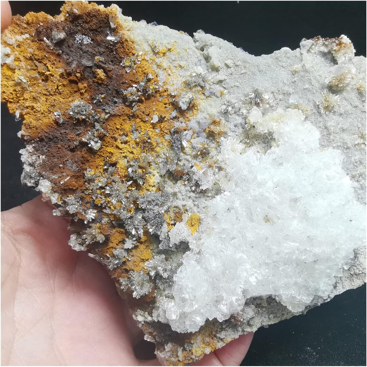 FIDEMM Natural Crystal Rough 403.9gNatural Rare Purple Fluorite and Fluorite Aluminum Gypsum associated Mineral Specimen Stone