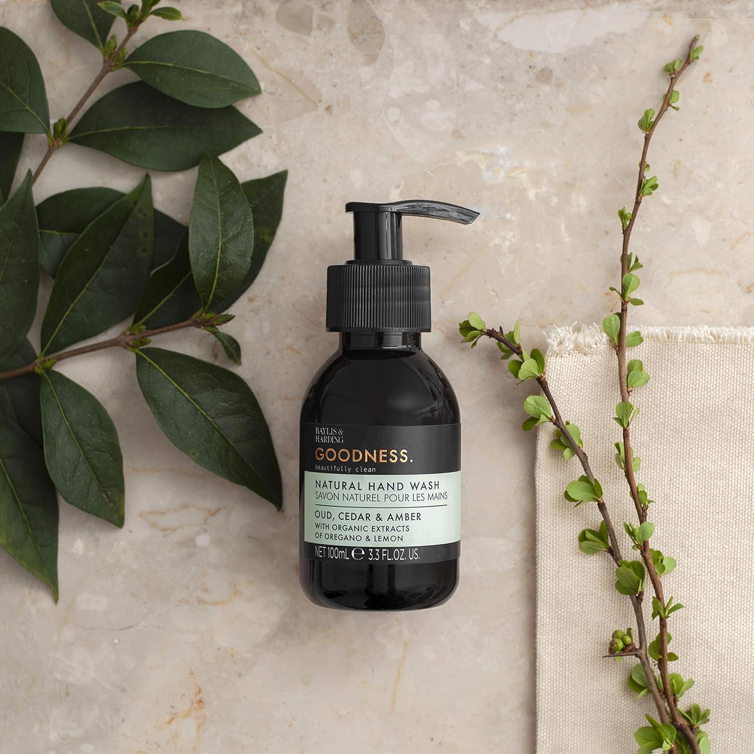 Baylis & Harding Goodness Oud, Cedar and Amber Hand Wash Miniatures 12