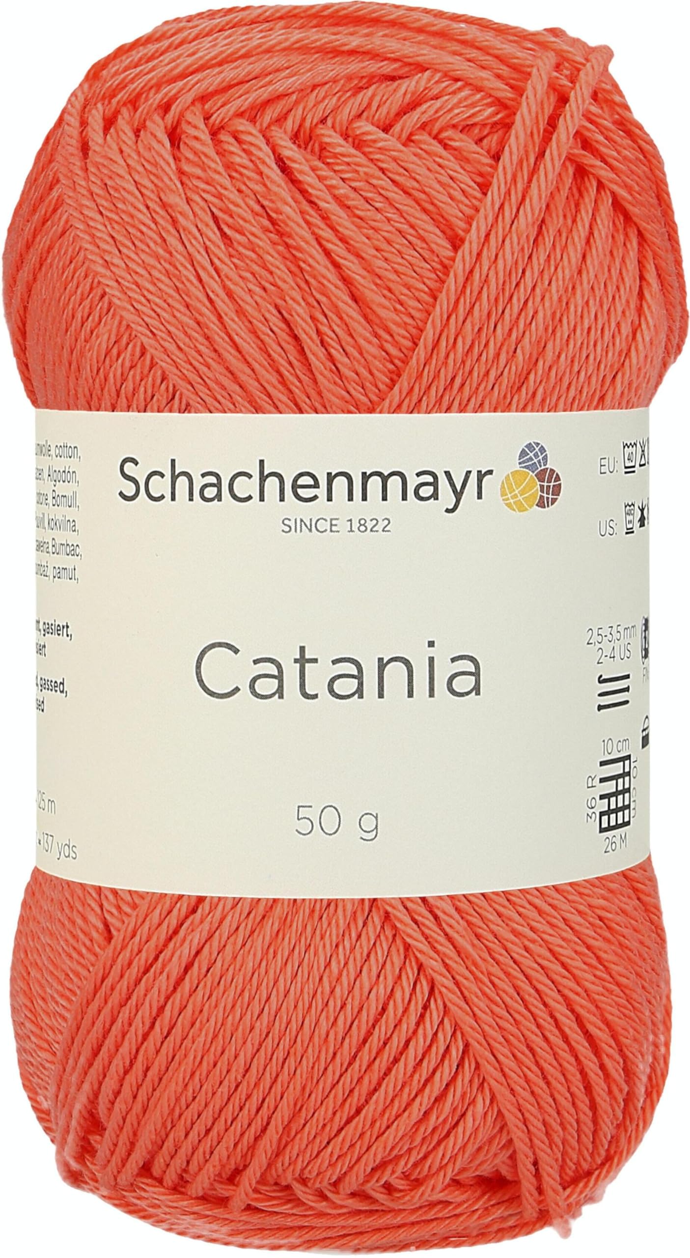 Schachenmayr Catania Hand Knitting Wool/Yarn Cotton, 11.5 x 6 cm, Cotton, coral, 11,5 x 5,2 x 6 cm โ image 1