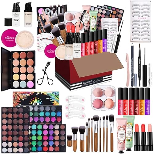FantasyDay Women Makeup Gift Set Full Makeup Kit Include 120 Color Eyeshadow Palette, 3 Lipstick,15 Color Cream Concealer, 1 Concealer stick,1 Eyebrow pencil,1 Eyeliner,1 Mascara,5 Lipgloss,15 Brush