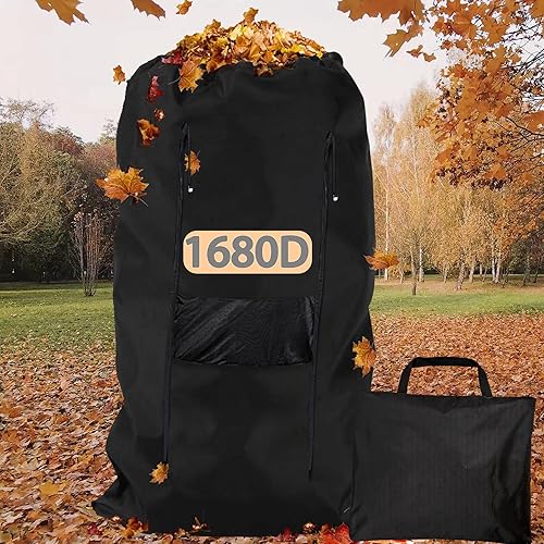 1680D Anti-Tear Lawn Tractor Leaf Bag, Waterproof Leaf Bag for Riding Lawn Mower with Side Zipper and Mesh for No Dust Blow Back, Fast & Easy Leaf Collection (54 Cu. Ft, 96"×56")