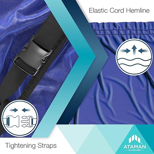 Miniatura 9 de Ataman Trailerable Waterproof Boat Cover - 600 Marine Grade Polyester Canvas Boat Covers for V-Hull, Tri-Hull, Runabout Boat - Boat Cover 23-24 ft