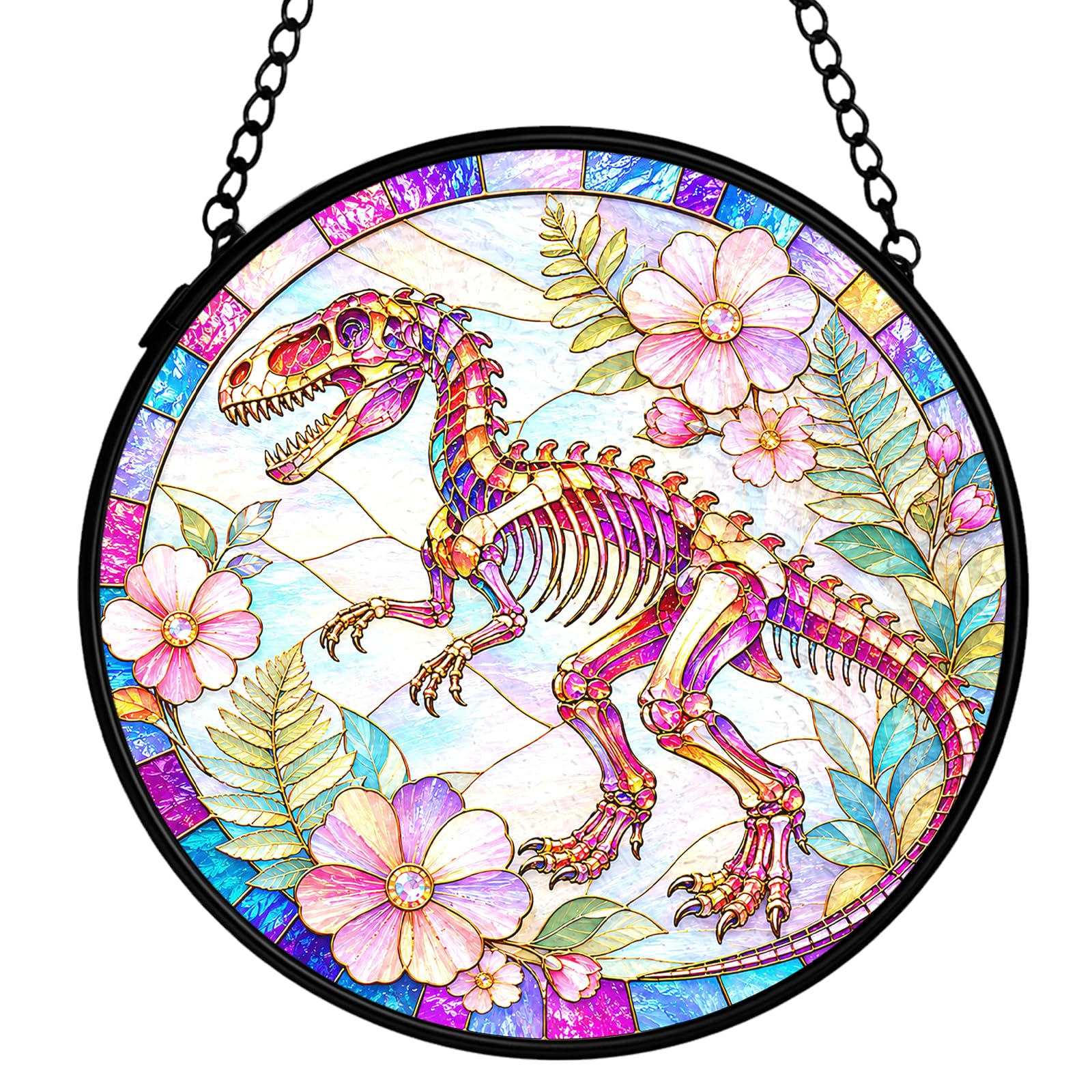 Dibor Atrapasueños de ventana de dinosaurio para colgar en el hogar, 7.9 x