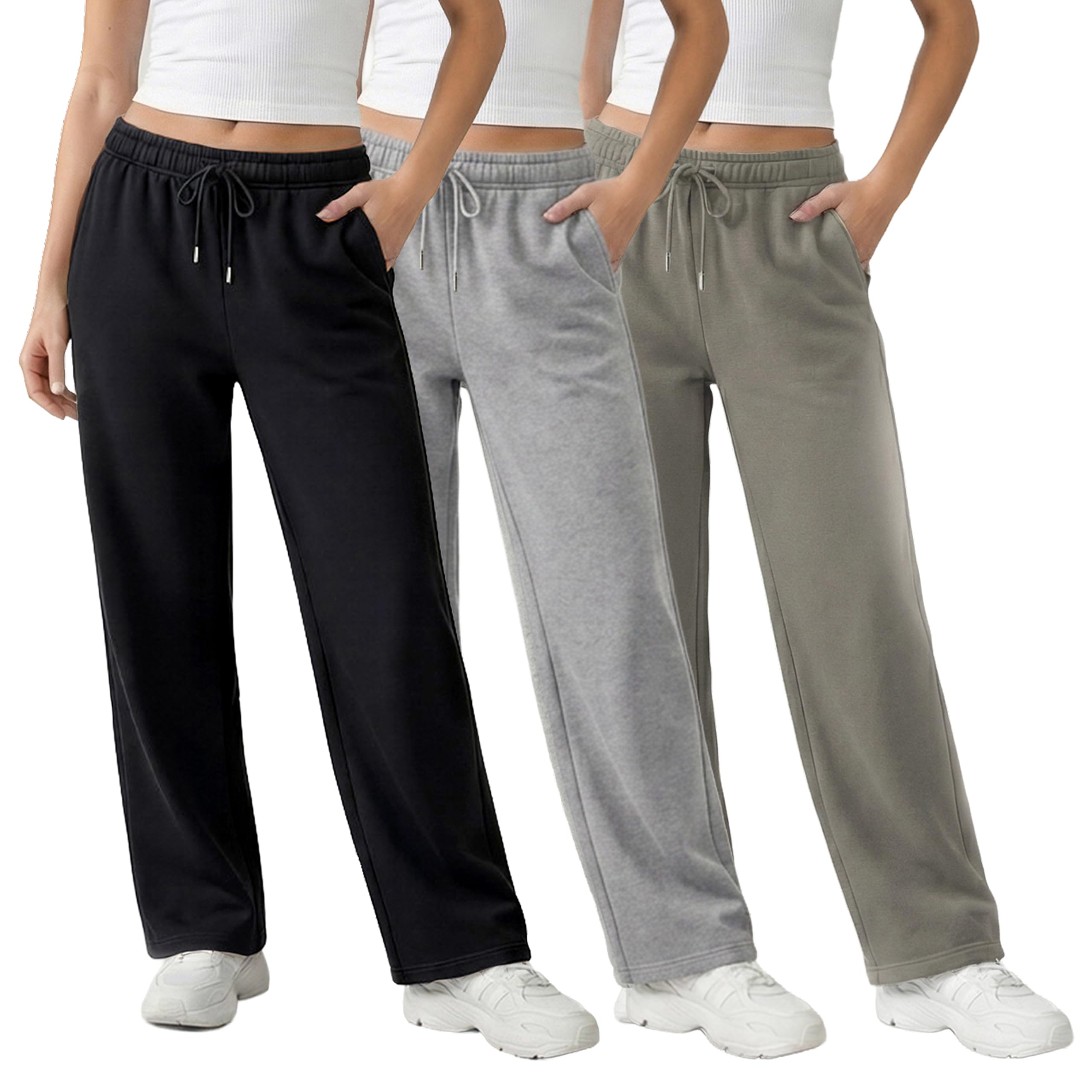 Common Stitch 3 Pack Straight Leg Fleece Lounge Sweatpants