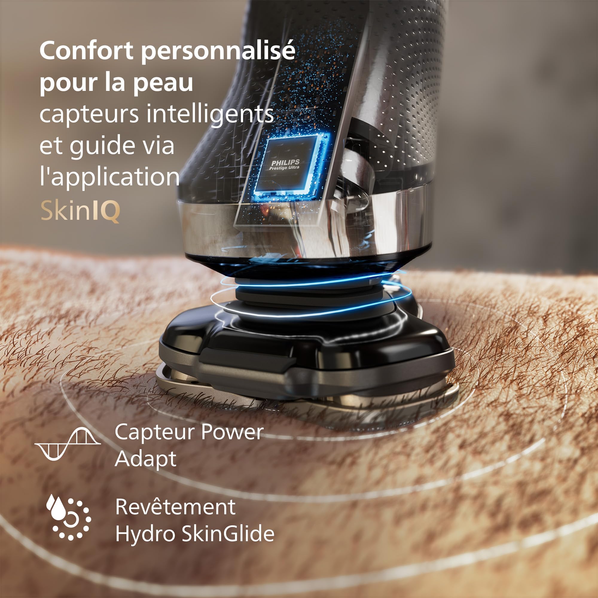 Philips Rasoir i9000, Rasoir électrique sec et humide, Taubenblau, avec technologie Skin IQ, système triple lift & cut, 360 rotatif Dual SteelLames de précision de précision, Pod Quick Clean, X9001/30