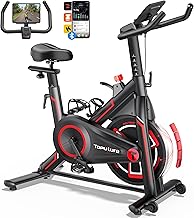 Toputure Exercise Bike with APP, Magnetic Resistance Spin Bike, Indoor Cycling Exercise Bikes for Home Gym Use, Ultra-Quiet Fitness Stationary Bike with LCD Display, 15KG Flywheel, 330LBS Capacity