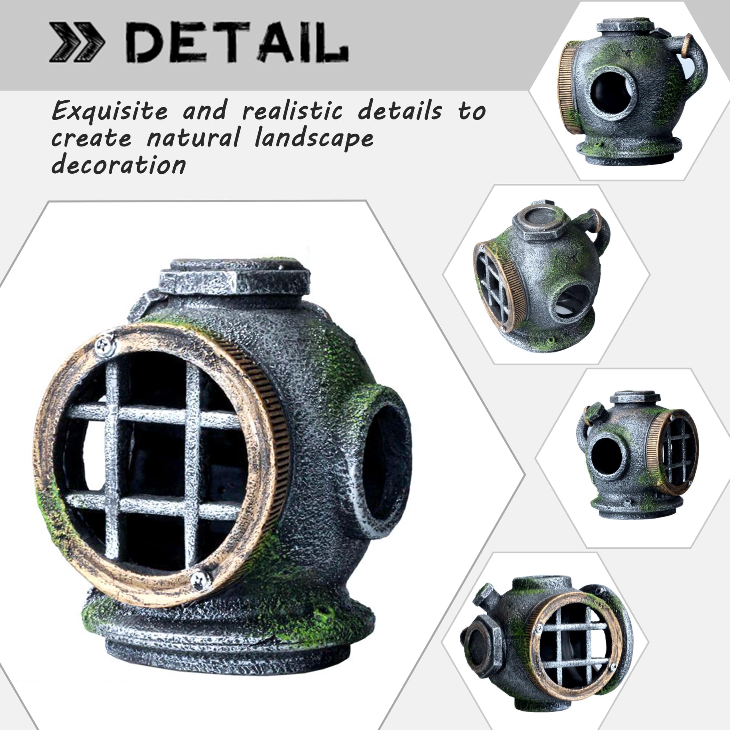 Amazon.co.jp: 水槽 水槽 沈没 潜水艦ヘルメット装飾 リアルな