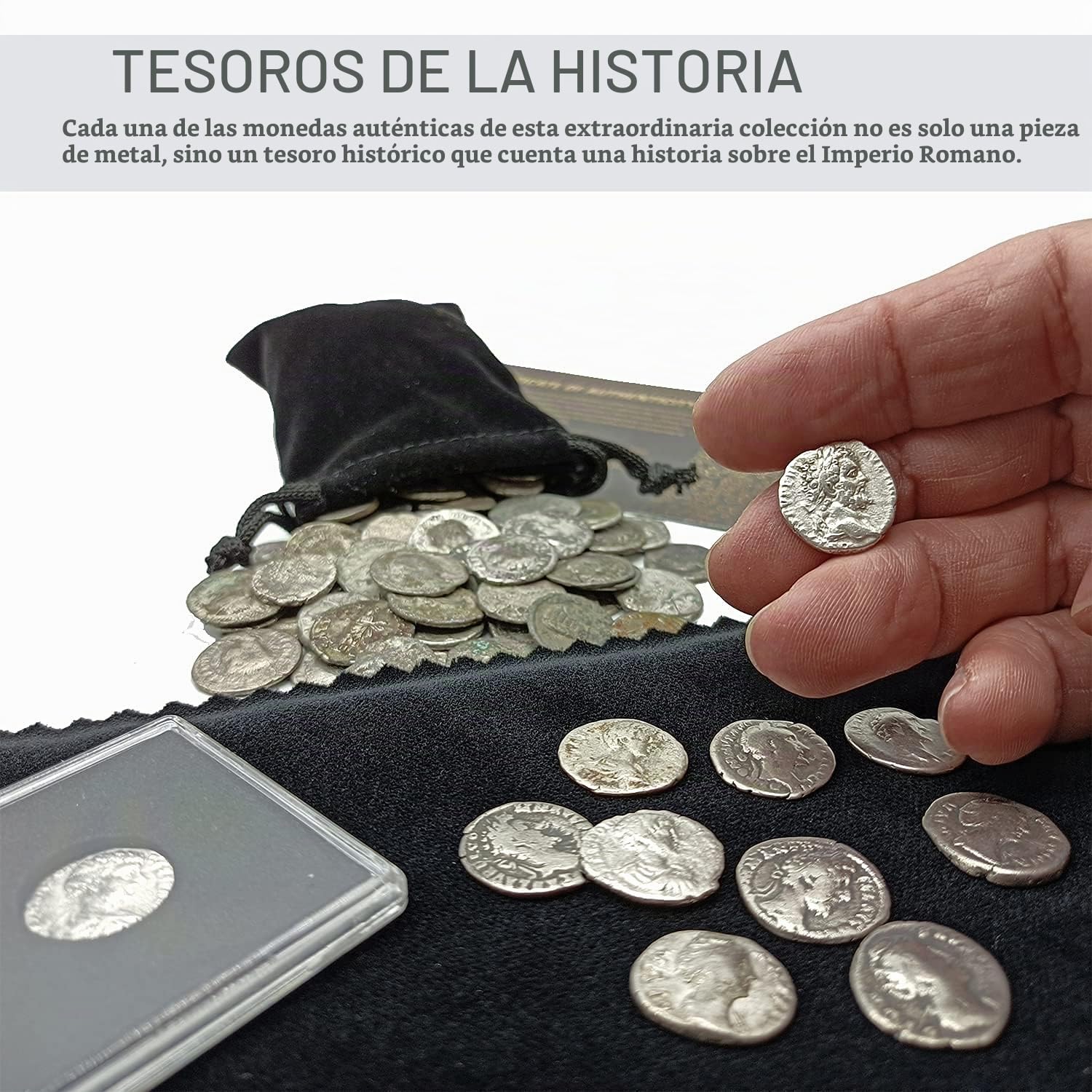 IMPACTO COLECCIONABLES | Auténtica Moneda Antigua de Roma | Denario de Plata del Imperio Romano, la Moneda Que Forjó un Imperio | Incluye Certificado de Autenticidad