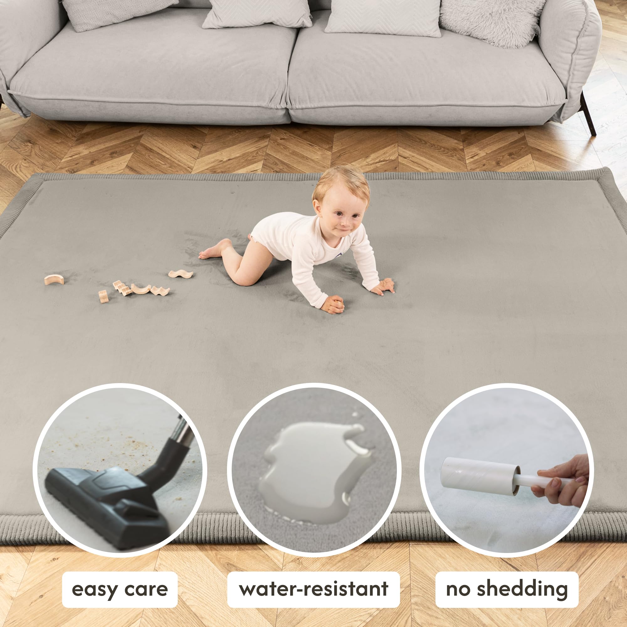 Tappeto Cloud 200 x 150 cm Grigio Scuro