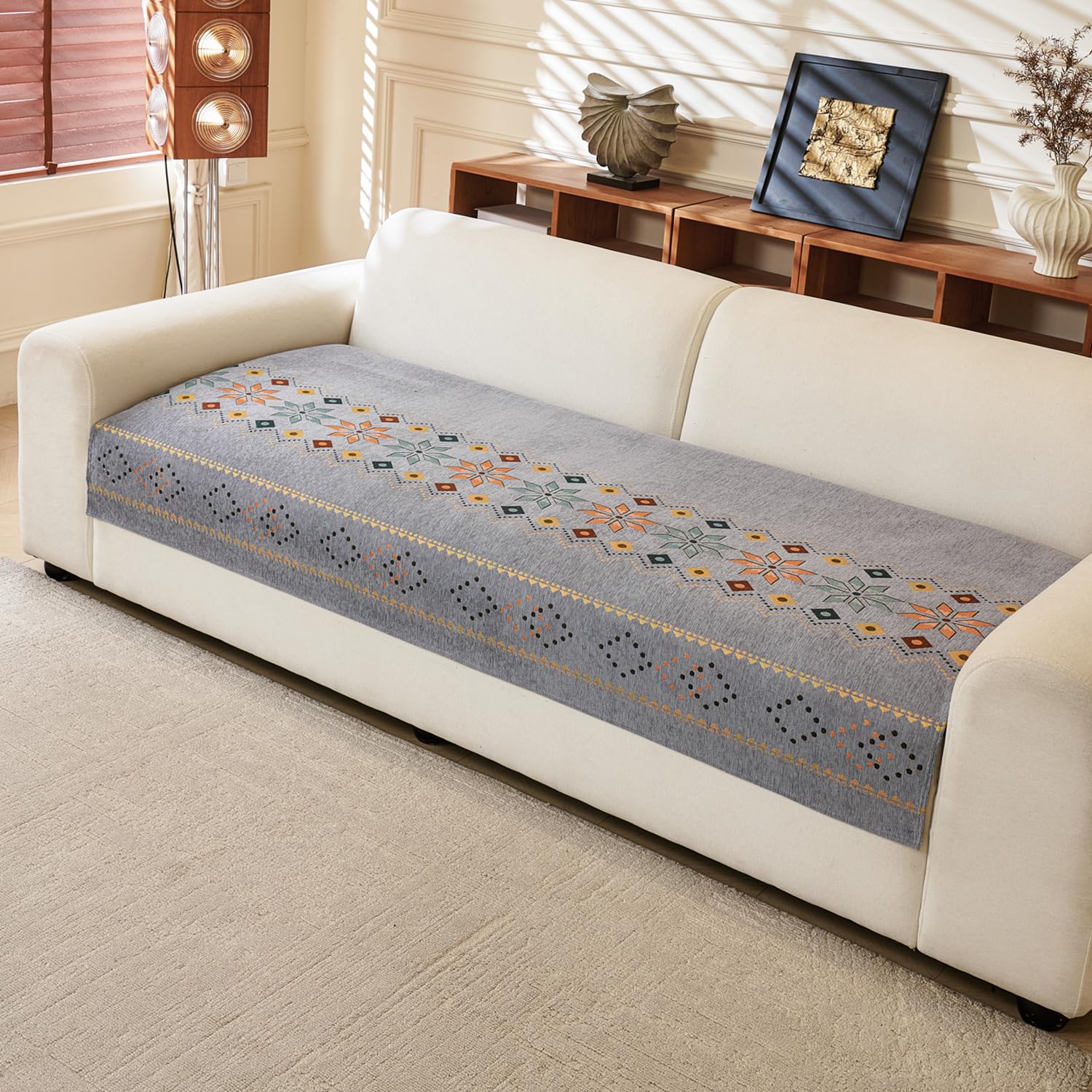 House of Quirk Chenille Sofa Cover - Bohemian Style -10
