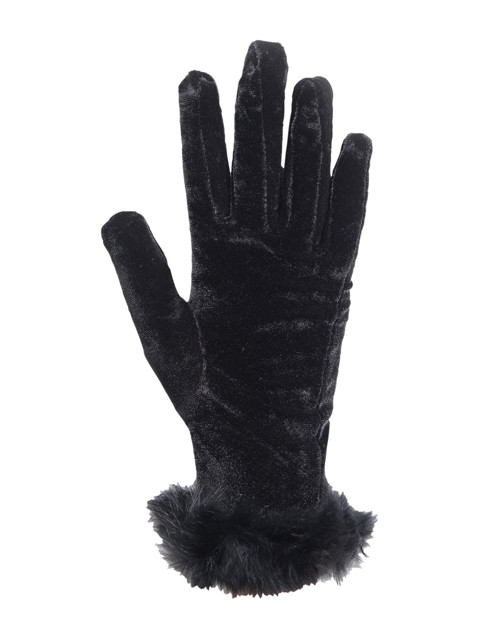 devil Girl's Winter Warm Velvet Cashmere Fur Wrist Gloves (Black, Free Size)-picture-41