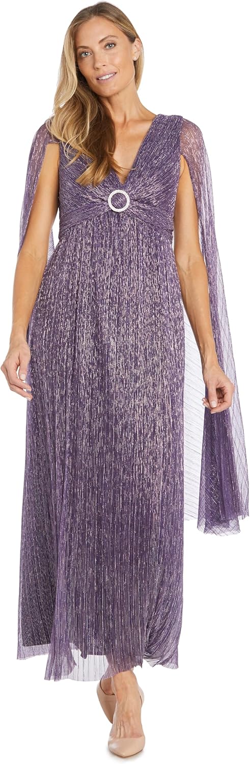 R&M Richards Womens Divine Drape Goddess Dress 8 Iris