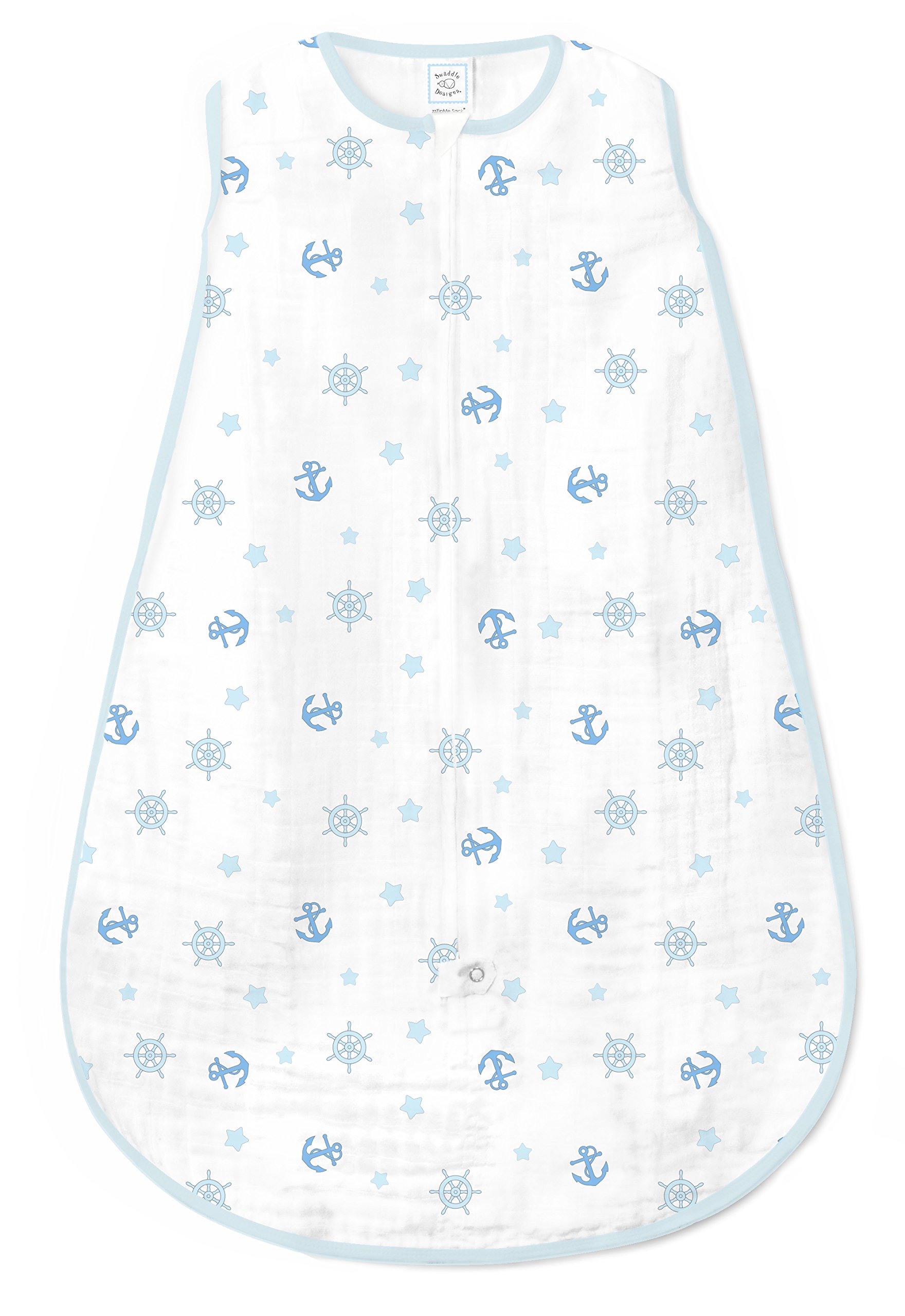 SwaddleDesigns Muslin zzZipMe Sleeping Sack, for Baby Boy and Girl, Wearable Blanket with 2-Way Zipper