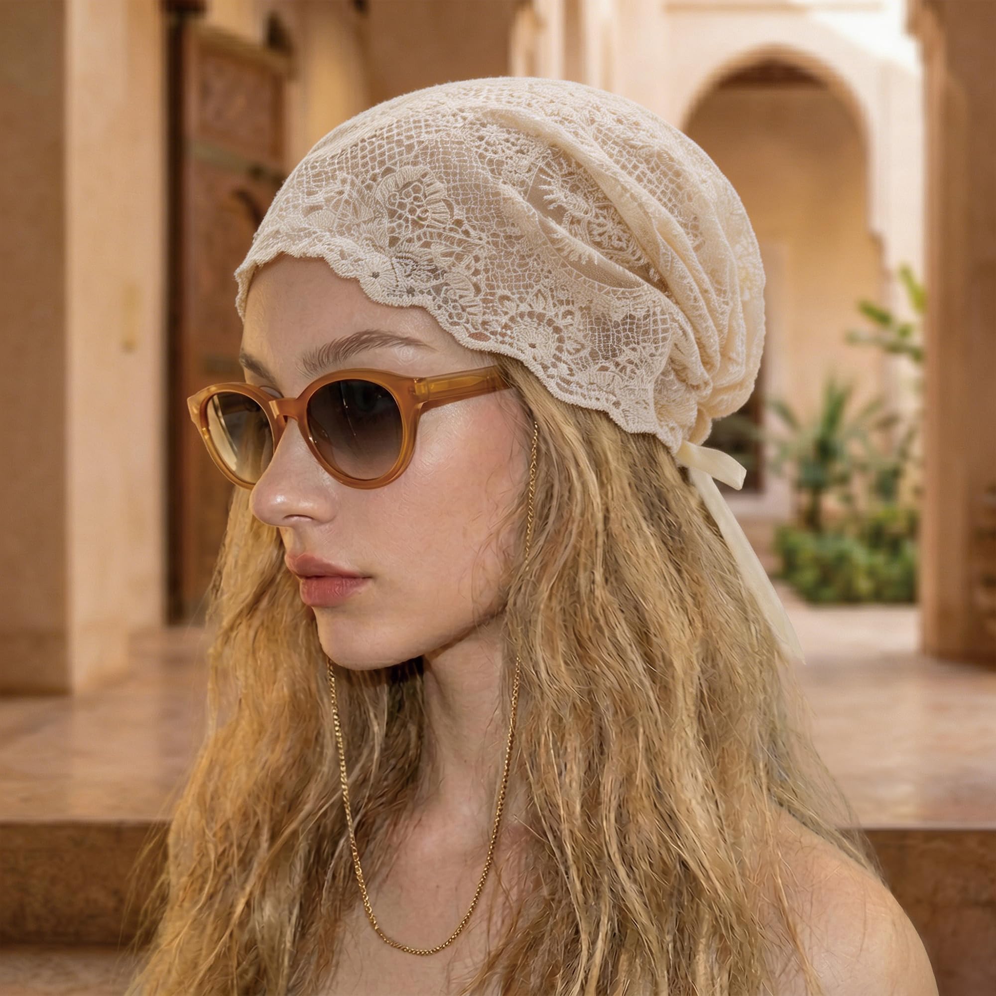 ZLYC Berretto Estivo da Donna in Stile Boho, Lavorato a Maglia, con Nastro da Legare